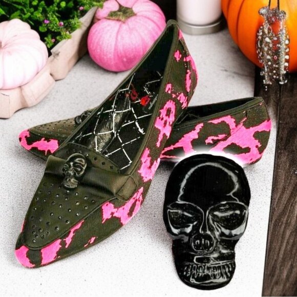 Abbey Dawn Shoes - Abbey Dawn by Avril Lavigne Skull Shoes 9 Flats Pink Black Skull Halloween Goth